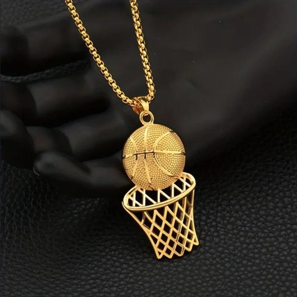 Men Basketball 14k Gold Basketball Pendant 24 Mens 14K Gold